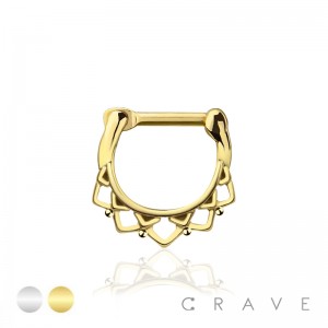 LOTUS FILIGREE LACEY SEPTUM HINGED CLICKER